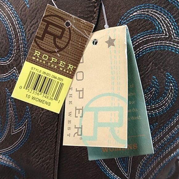 NWT Roper Cowgirl Boots women's 10 man-made materials Countrycore Granny Chic - Picture 8 of 9